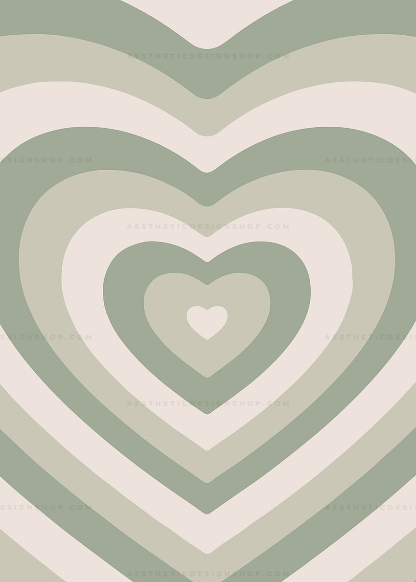 Sage green aesthetic heart background ⋆ Aesthetic Design Shop, Sage Green Collage HD phone wallpaper