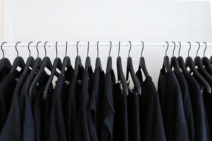 Rack, Black And White, T Shirt, Black - Black Clothes Hanging - - HD wallpaper