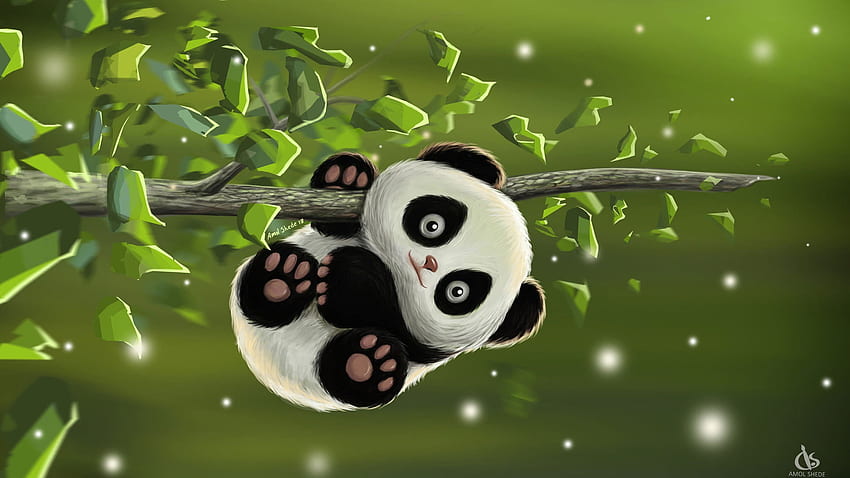 The game, baby, art, Panda, Desk, Amol Shede, Cute Panda • For You For & Mobile, Baby Panda Cartoon HD wallpaper