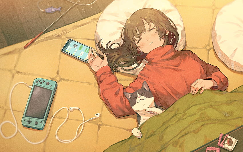Anime Dormir, Chicas, Dormir, Anime fondo de pantalla