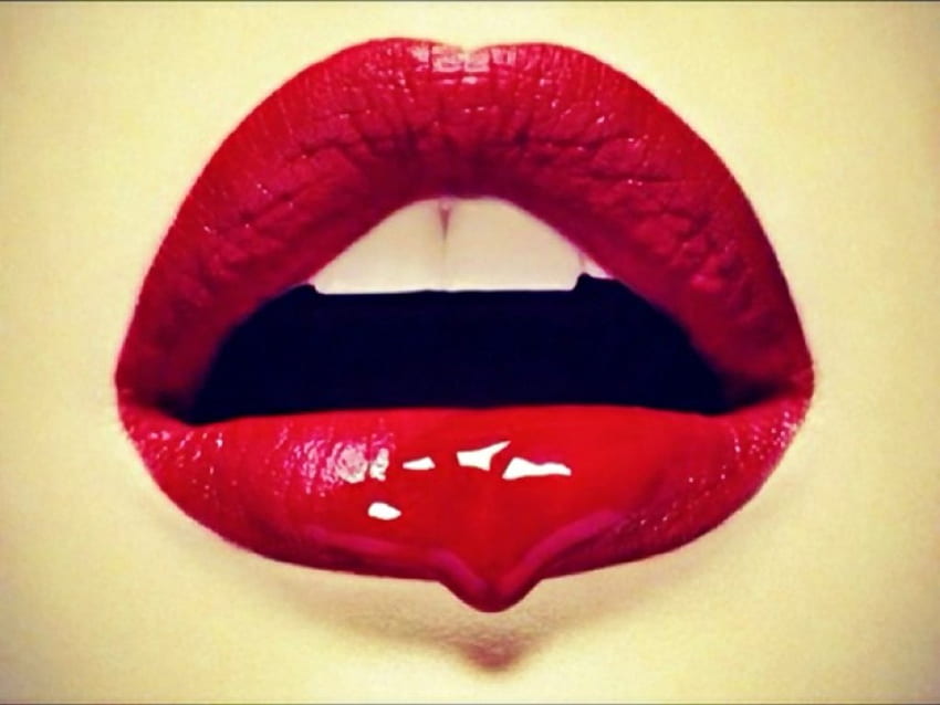 Lips, hot, love, red HD wallpaper