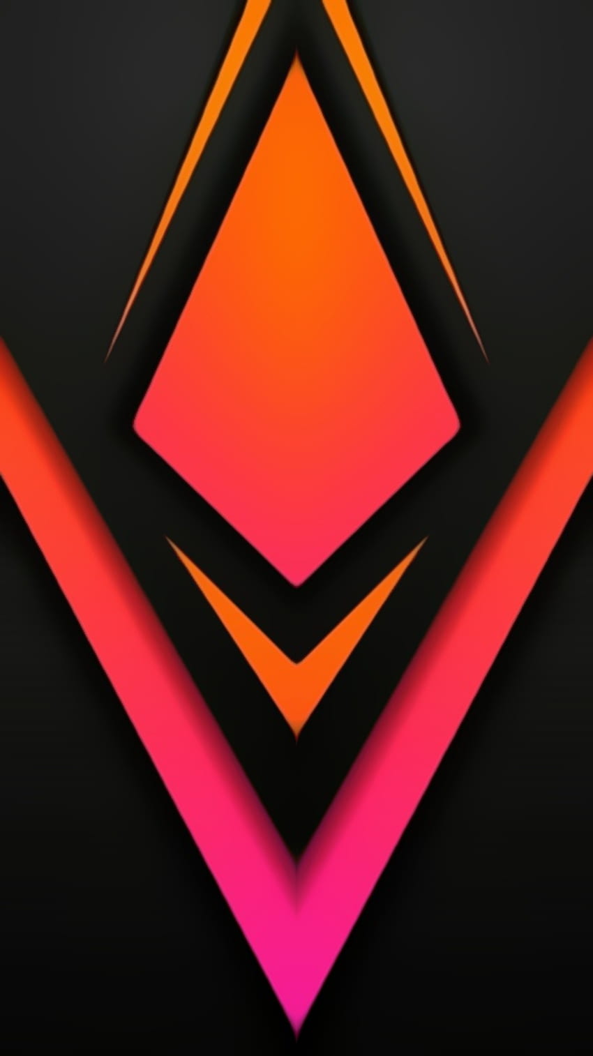orange, digital, symbol, pink, material, arrow, design, pattern, abstract HD phone wallpaper