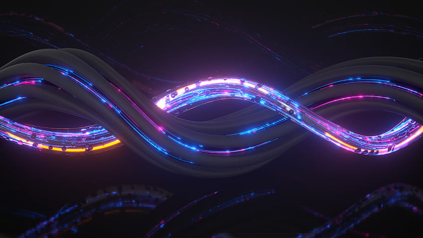 Cables, glowing and colorful lights, abstract HD wallpaper