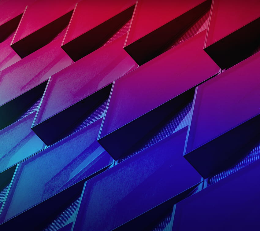 Architecture, pink blue grids, surface, neon HD wallpaper
