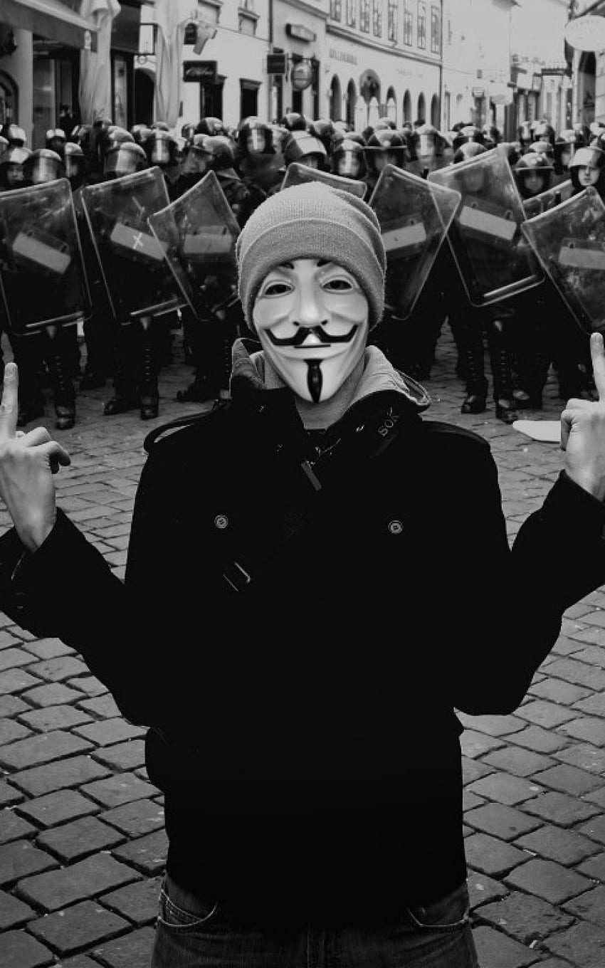 Anonymous Police Fuck Off Mobile, Anonymous 6 Plus HD тапет за телефон