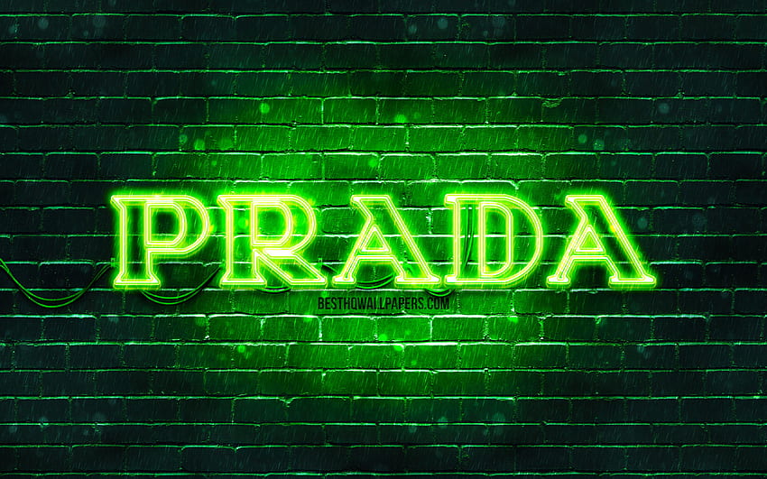 fashion brands, Prada neon logo HD wallpaper