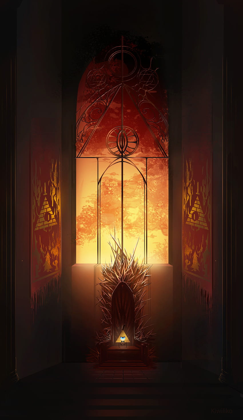 kiwiliko: So I realized Bill Cipher's little throne of human suffering reminded me of another Â· Reverse Gravity FallsGravity ... HD phone wallpaper