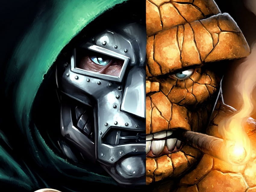 Doom & The Thing, Doom, Fantastische Vier, Comic, das Ding HD-Hintergrundbild