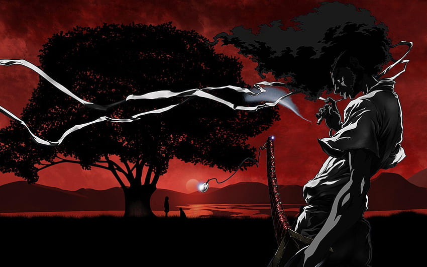 Афро самурай, тъмен самурай аниме HD тапет