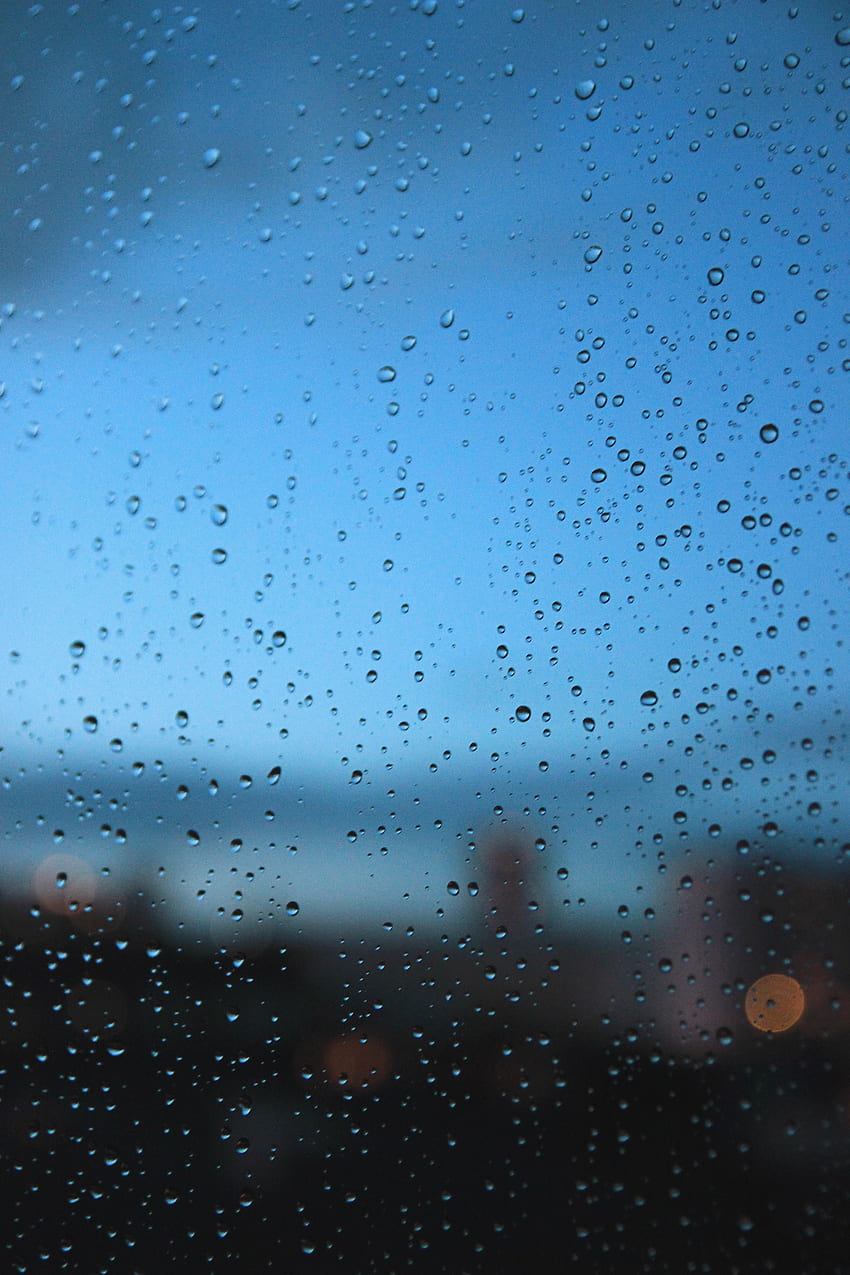 Rain, Drops, City, Macro, Wet, Glass HD phone wallpaper