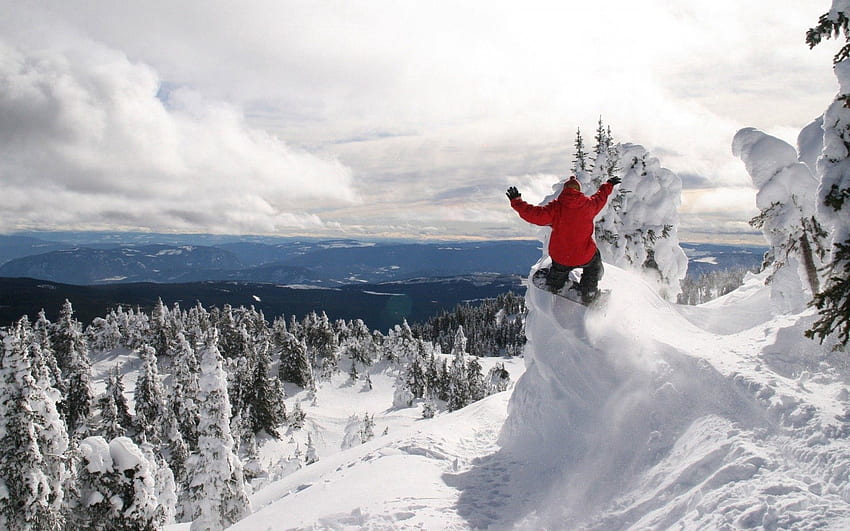 Sport, Winter, Abfahrt, Snowboard, Extrem HD-Hintergrundbild
