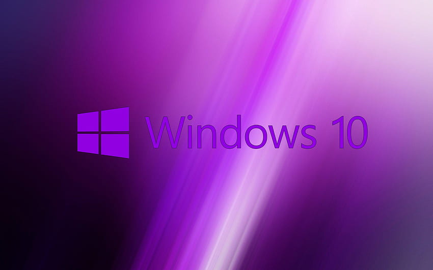 Windows 10 Fioletowy z oryginalnym logo — Tapeta HD