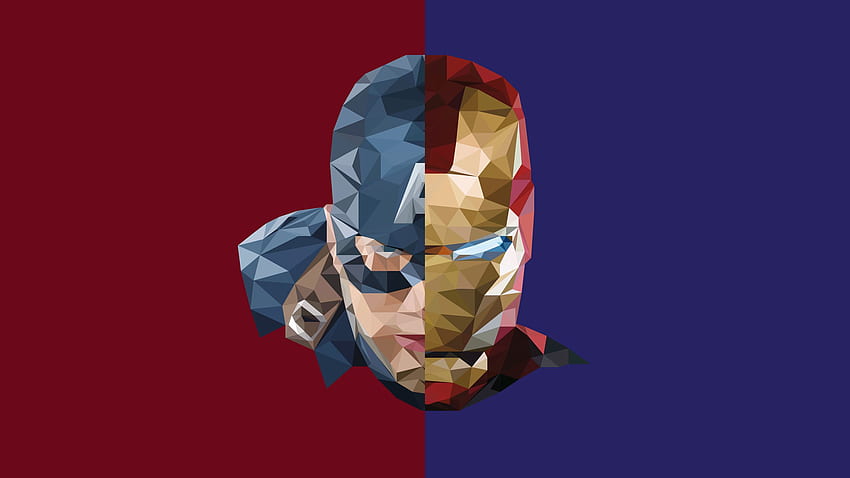 Iron Man Captain America Abstrak Resolusi 1440P, Men Abstract Wallpaper HD