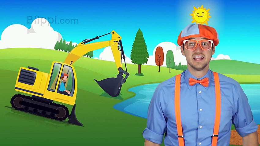 Строителни превозни средства за деца с Blippi. The Excavator Song - видео Dailymotion HD тапет