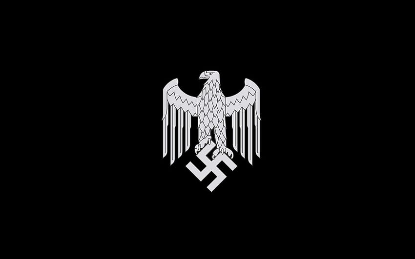 Logotipo nazi alemán en blanco, águila alemana fondo de pantalla