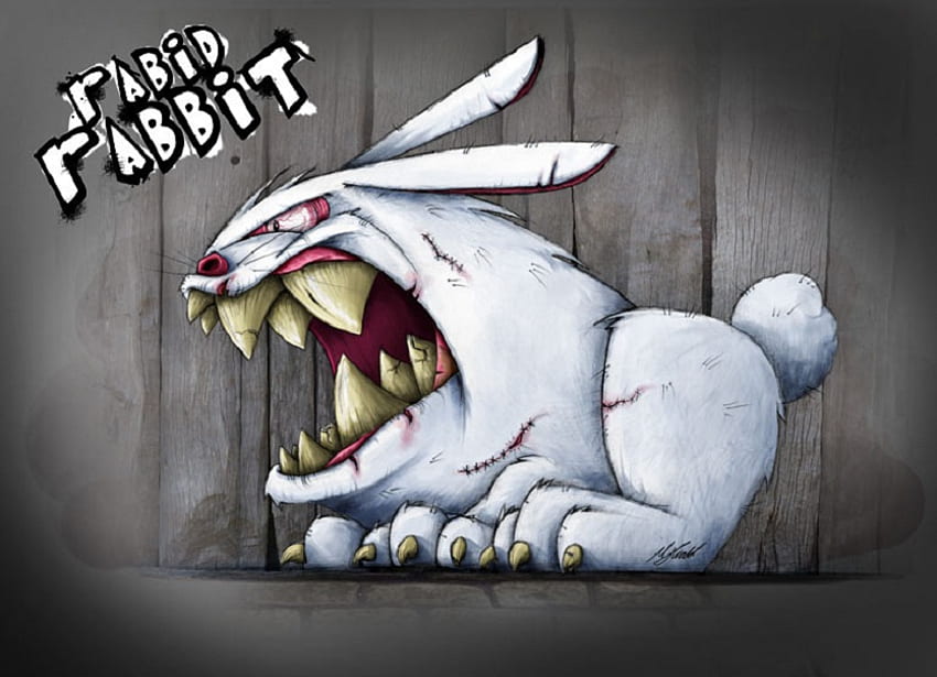 Rabid Rabbit, artwork, cartoon, abstract, fantasy, comic, anthology HD wallpaper