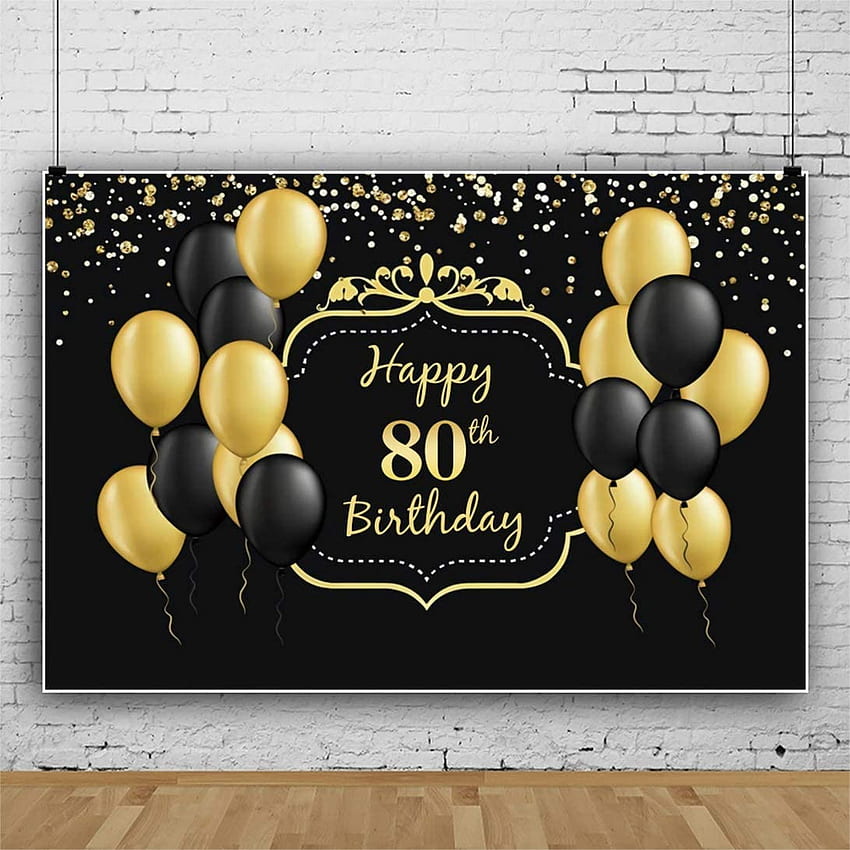 Accessories YEELE Fabulous 80th Birtay Backdrop ft Black and Gold Balloon Glitter Dots graphy Background Eighty Years Old Grandma Grandpa 80 Anniversary booth Prop Digital Electronics HD phone wallpaper