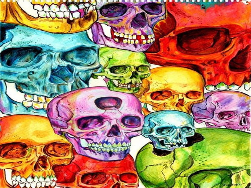 skulls, skull, dark, death HD wallpaper
