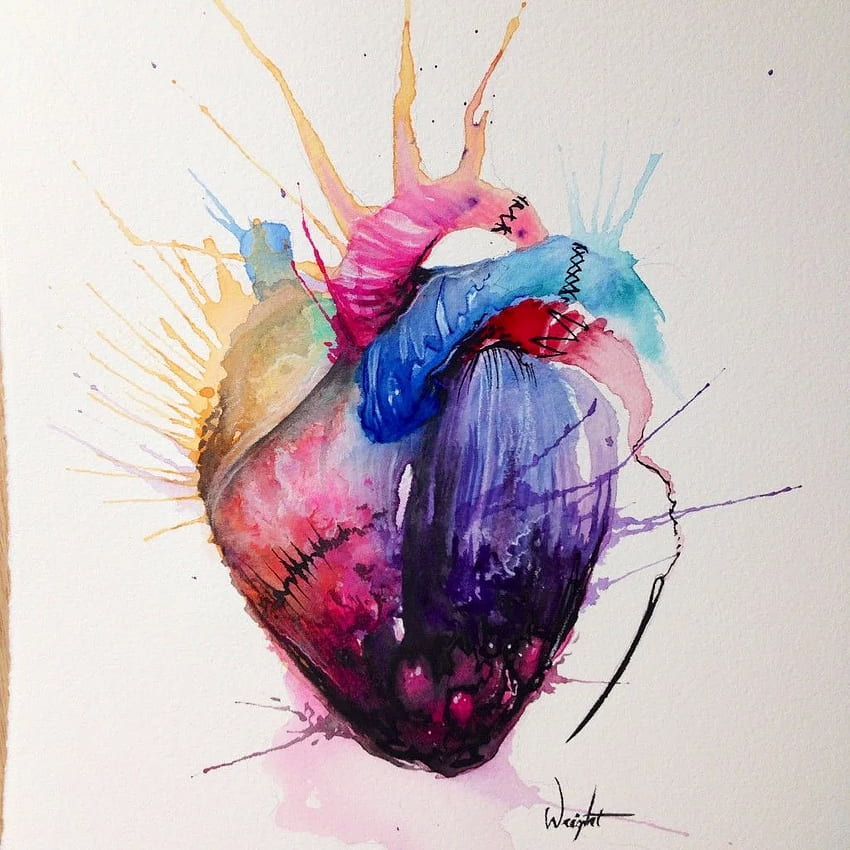 Real Heart Painting, Beating Heart HD phone wallpaper