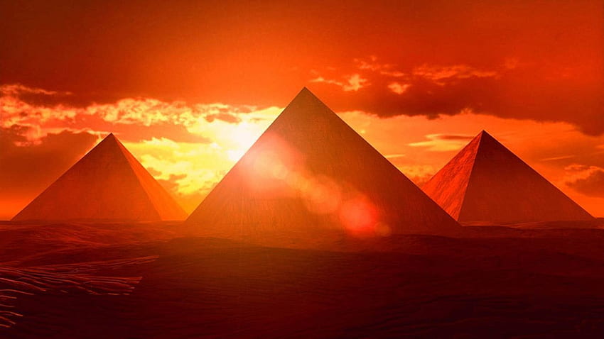 피라미드의 일몰., 이집트 피라미드 HD 월페이퍼