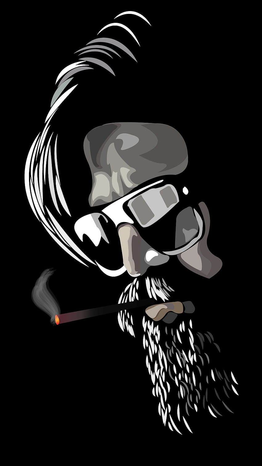 Pahlawan Kgf, Hitam Putih, merokok, wajah wallpaper ponsel HD