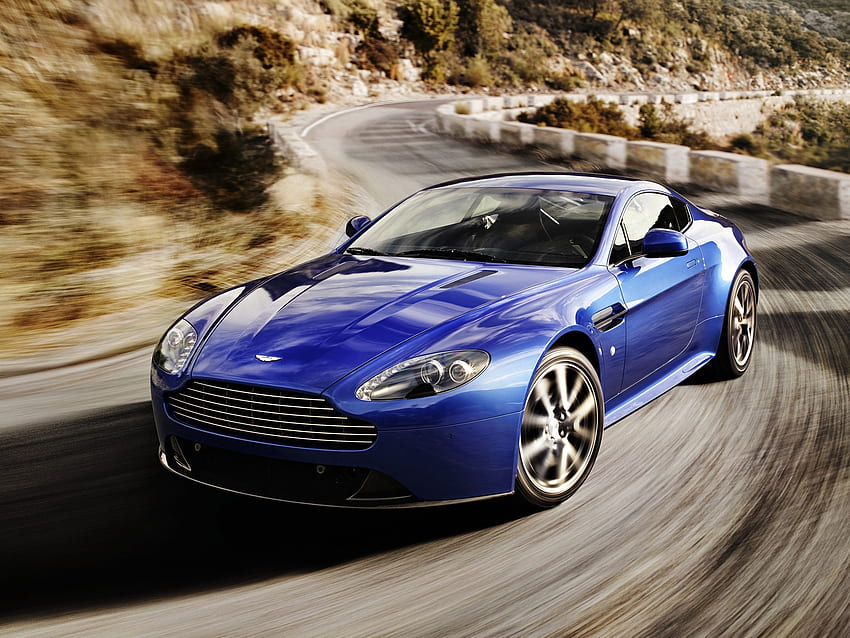 Aston Martin, Cars, Front View, Speed, 2011, Track, V8, Vantage, Route HD wallpaper