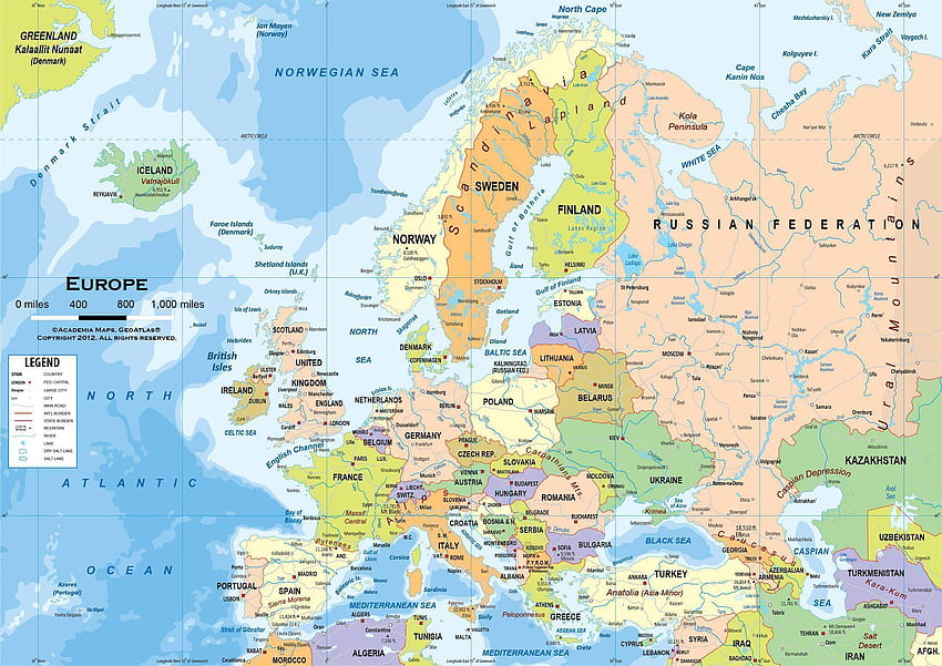Mappa dell'Europa, mappa del Regno Unito Sfondo HD
