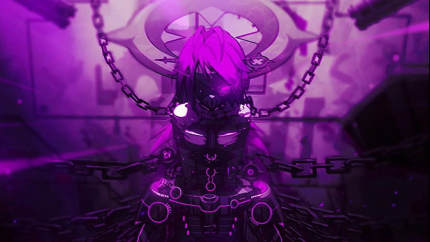 Purple Anime Girl, Dark Purple Anime Girl HD wallpaper