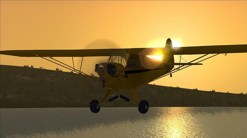 Piper Cub เครื่องบิน เครื่องบิน พระอาทิตย์ตก วอลล์เปเปอร์ HD