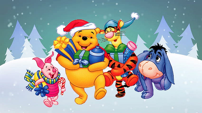 Winnie The Pooh And Friends Cartoon Christmas Gifts HD wallpaper | Pxfuel