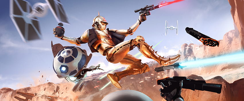 Sci Fi - Star Wars C-3PO R2-D2 TIE Fighter HD wallpaper