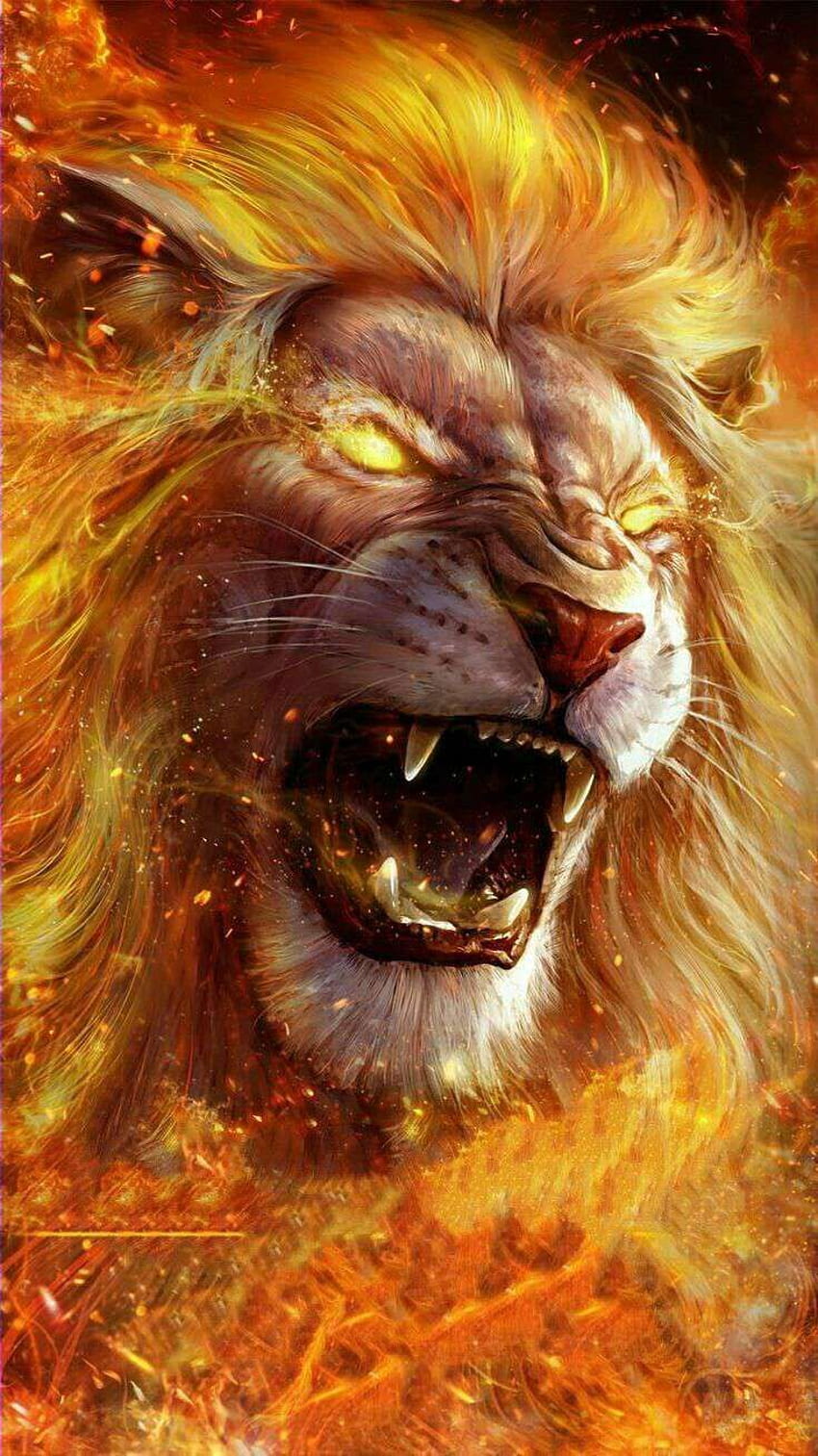 Lion Fire in 2021. Lion art, Fire lion, Lion, Mythical Lion HD ...