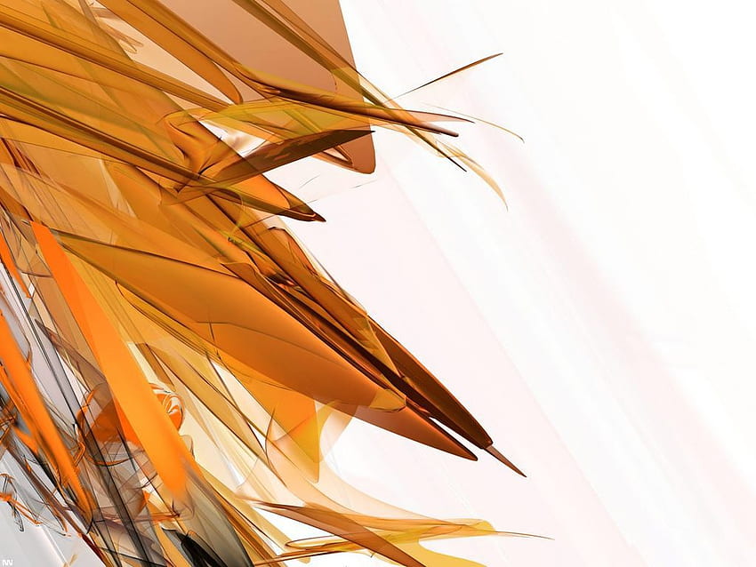 Ekspresionisme abstrak kontemporer, putih, abstrak, 3d, kontemporer, oranye Wallpaper HD