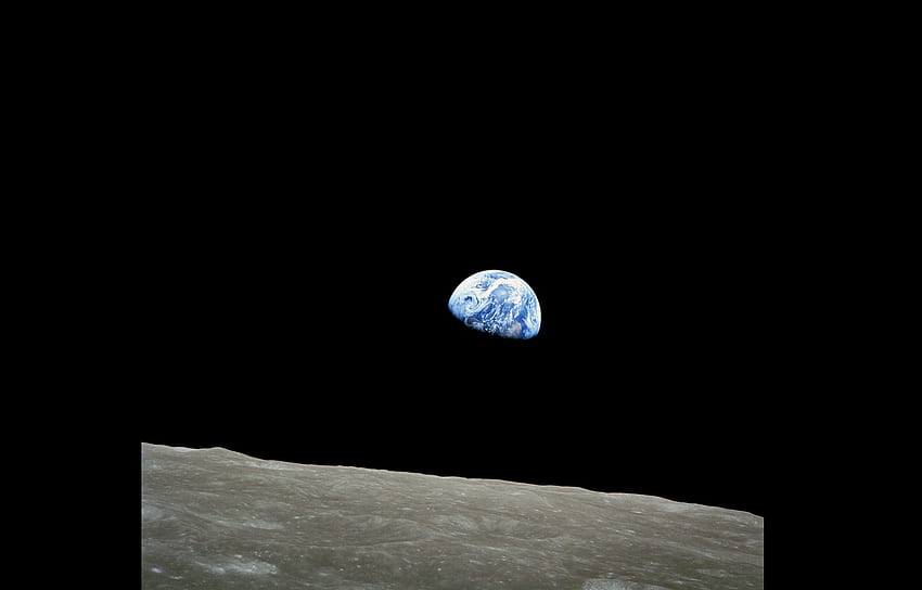 Изгрев от Аполо 8, НАСА, земя, Аполо 8, луна, вселена, космос, звезди, астронавтика HD тапет