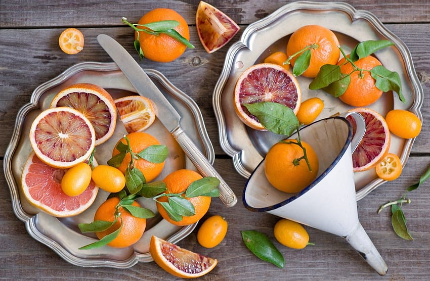 Orange, Fruit Plate, Kumquat, Mandarin, Fruits, Blood Orange HD wallpaper