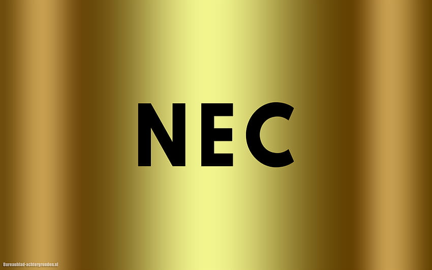 Gouden NEC met zwarte tekst NEC HD wallpaper