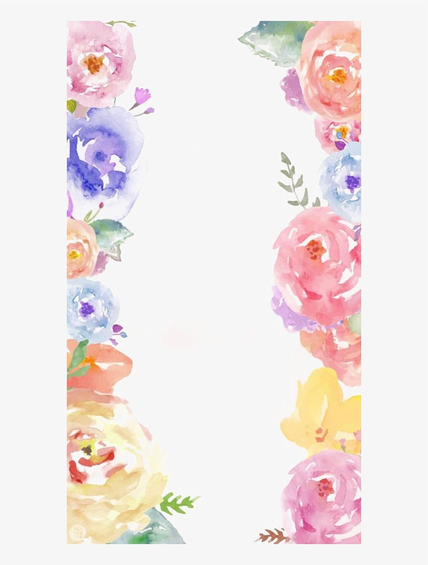 Flowers Border Png - Pastel Watercolor Background Floral - PNG HD phone wallpaper