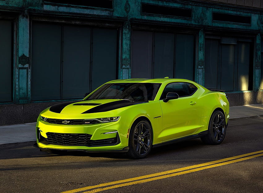 Chevrolet Camaro (Color: Shock) Front Three Quarter, Green Camaro HD ...