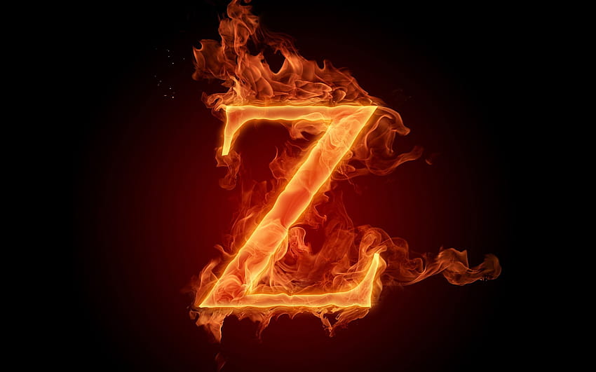 Huruf Z alfabet bahasa Inggris yang berapi-api Wallpaper HD
