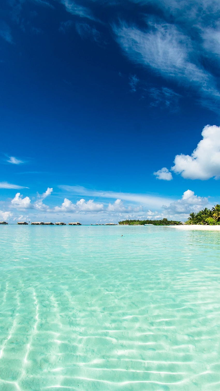 Vacances, île tropicale, mer, bleu, journée ensoleillée, Tropical Mountain Fond d'écran de téléphone HD