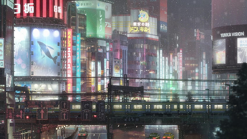 anime, Giappone, città, Tenki no Ko, pioggia., Anime Rainy City Sfondo HD