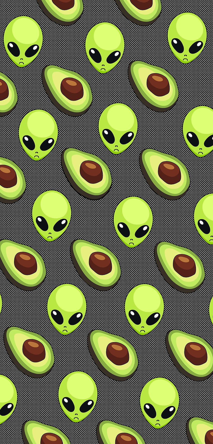 VSCO Girl Avocado und Alien Phone im Jahr 2020. iPhone-Zitate lustig, Avocado-Cartoon, schwarzes Telefon, cooles grünes Alien HD-Handy-Hintergrundbild