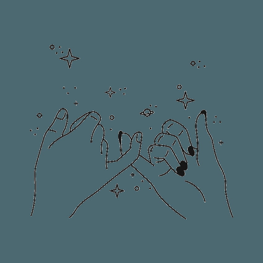 Pinky Promise Art Print autorstwa OverPijey X Small w 2020 r. Bff Rysunki, Rysunki liniowe, Obietnica tatuażu Tapeta na telefon HD