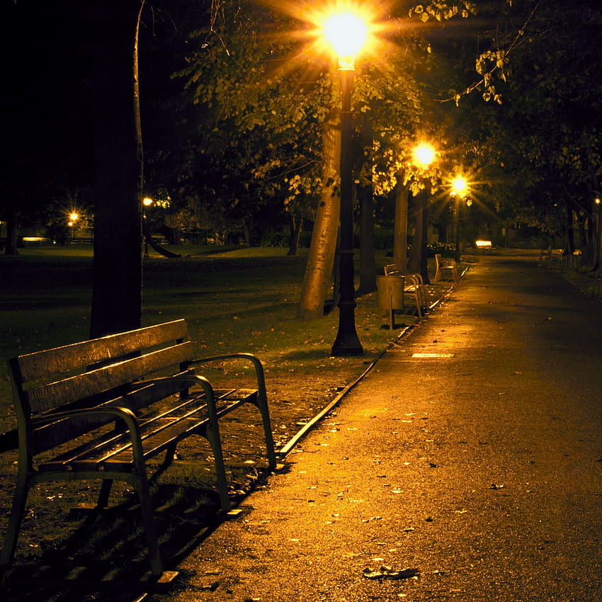 Noc Parkowa ławka - & Tło Tapeta na telefon HD