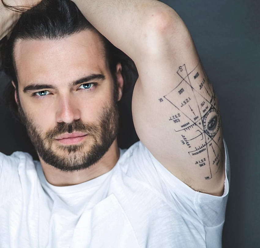 Giulio Berruti, man, actor, face, tattoo HD wallpaper