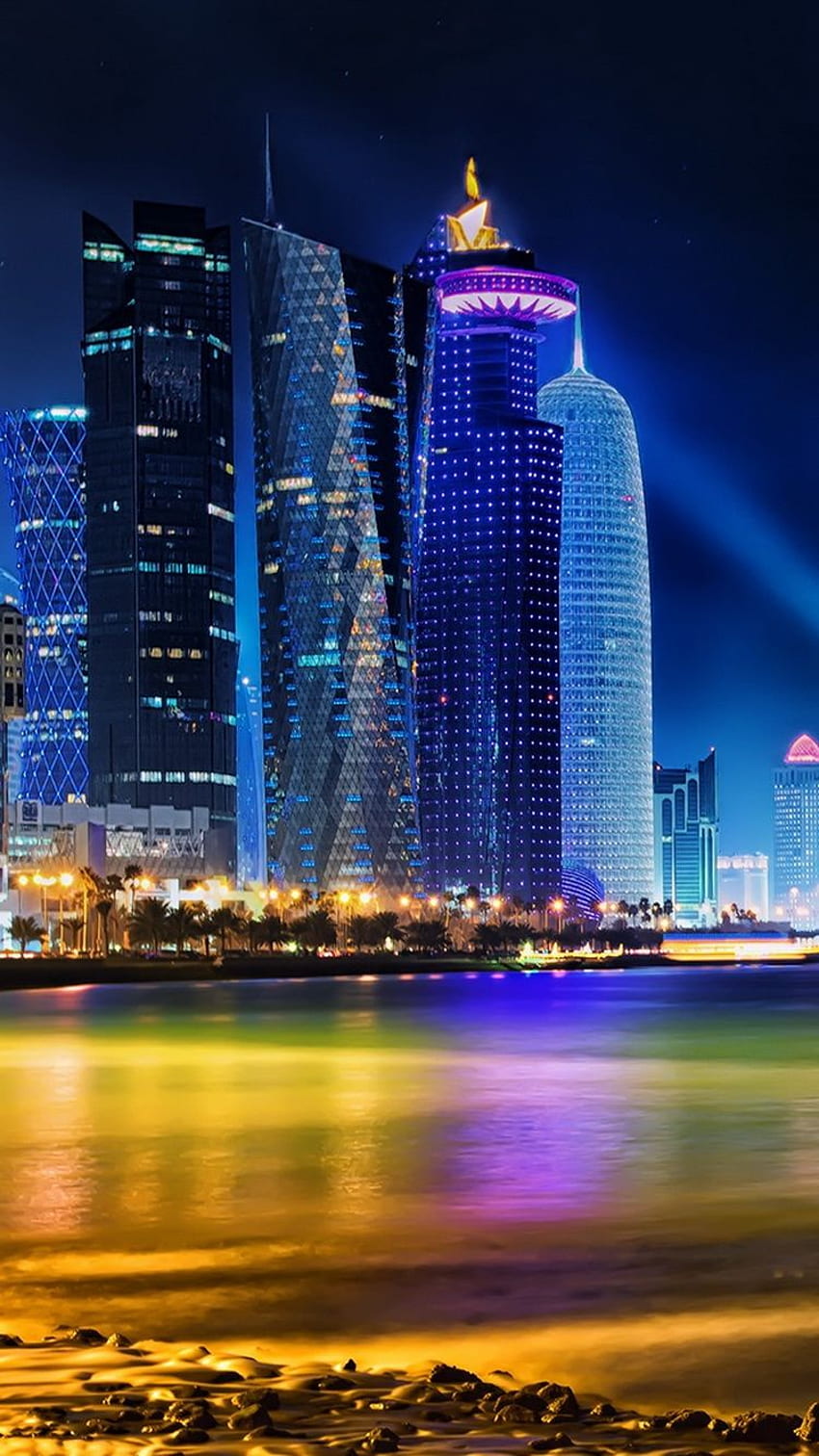 Doha Qatar Skyline iPhone 6 HD phone wallpaper