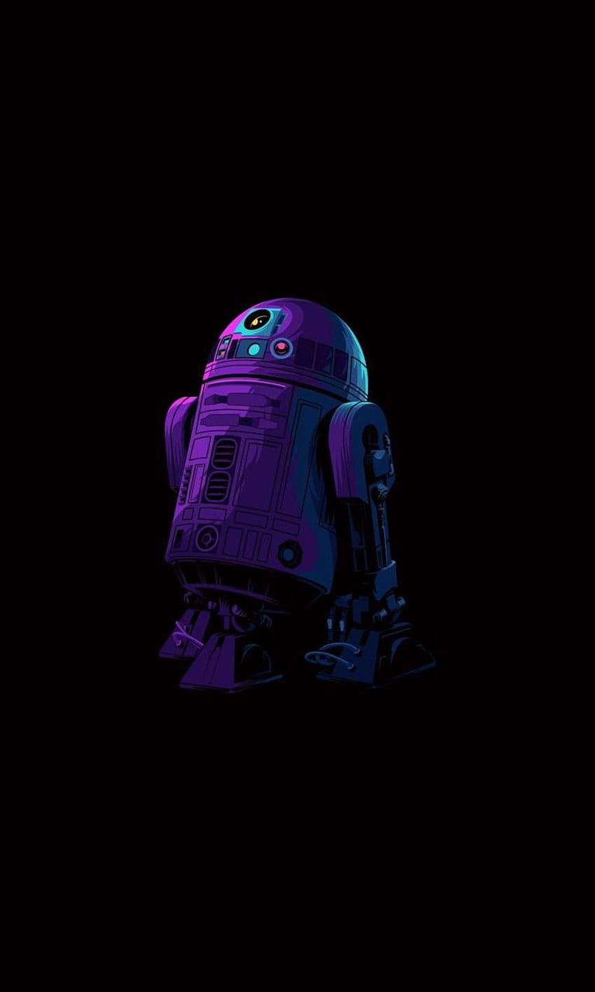 R2 D2 Star Wars, Star Wars Neón fondo de pantalla del teléfono