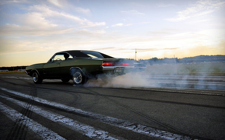 Smoke muscle cars drifting cars vehicles burnout Dodge Charger HD wallpaper