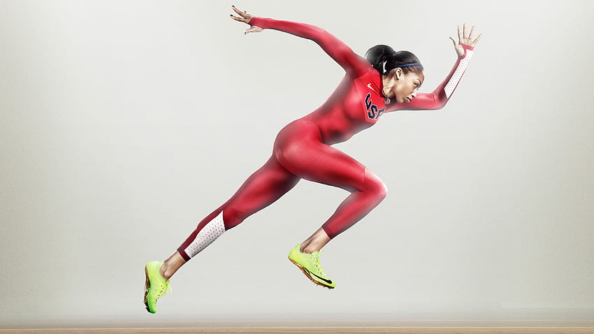 Allyson Felix, nike, running, athlete, women, red, Sport HD wallpaper