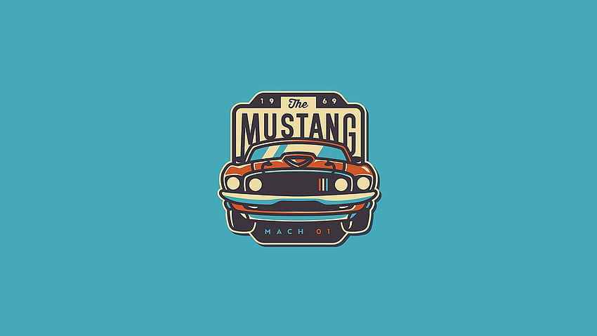 : Ford, Ford Mustang Mach 1, czarny samochód, klasyczny, logo Mustanga Tapeta HD
